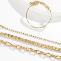 Personality Geometric Copper Bead Chain Multi-element Set Bracelet Fashion Chain Alloy Bracelet main image 3
