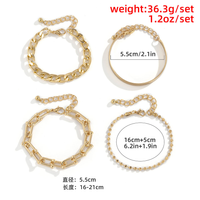 Personality Geometric Copper Bead Chain Multi-element Set Bracelet Fashion Chain Alloy Bracelet main image 6