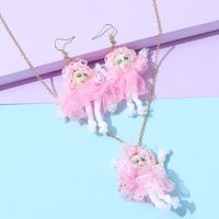 American Creative Puppet Doll  Sweet Creative Earring Necklace Set main image 1