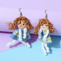 European American Kid Fresh Wild Wood Lace Doll Earrings sku image 1