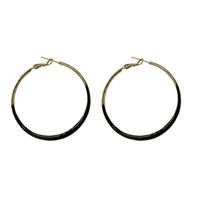 New Exaggerated Big Circle Ear Buckle Fashion White Oil Drip Earrings main image 6