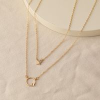 2021 New Creative Simple Fashion Ladies Simple Circle Butterfly Double Side Necklace main image 3