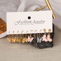 Acrylic Creative Simple Color Butterfly Pendant 5 Pairs Of Earrings Set main image 1