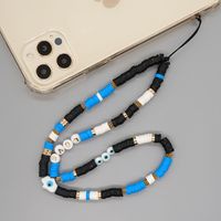 Bohemian Blue Mobile Phone Chain Ceramic Glaze Color Black Round Beads Anti-lost Mobile Phone Lanyard main image 5