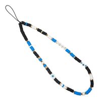 Bohemian Blue Mobile Phone Chain Ceramic Glaze Color Black Round Beads Anti-lost Mobile Phone Lanyard main image 6