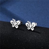 Simple Fashion Butterfly Stainless Steel Necklace Earring Set main image 5