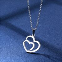 Simple Hollow Heart Stainless Steel Necklace Earring Set Jewelry Wholesale main image 4