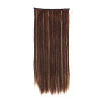 Women's Wig Five Clips Long Straight Hair Wig Hair Extension Piece sku image 7