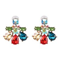 New Creative Jewelry Rhinestone Glass Flower Earrings Personalized Earrings main image 1