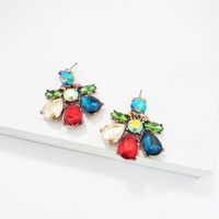 New Creative Jewelry Rhinestone Glass Flower Earrings Personalized Earrings main image 4