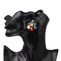 New Creative Jewelry Rhinestone Glass Flower Earrings Personalized Earrings main image 5