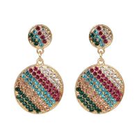 European And American Creative Simple Round Color Diamond Earrings main image 2