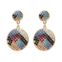 European And American Creative Simple Round Color Diamond Earrings main image 3