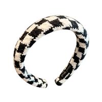 New Checkerboard Plush Plaid Retro Wide-brimmed Headband Fashionable Headband main image 6
