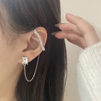 Retro Emerald Rhinestone Earrings Ear Bone Clip Integrated Ear Clip main image 3