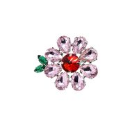 European And American French Retro Gemstone Color Crystal Opening Adjustable Flower Ring main image 6