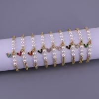 European And American New Pearl Heart-shaped Zircon Color Beaded Bracelet main image 3
