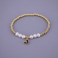European And American New Pearl Heart-shaped Zircon Color Beaded Bracelet main image 5