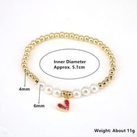 European And American New Pearl Heart-shaped Zircon Color Beaded Bracelet main image 6