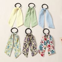 Fashion Streamer Hair Tie Pure Color Bow Knot Hair Rope Set main image 3