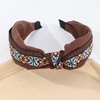 Hair Accessories Knotted Fabric Ethnic Broad-brim Retro Plaid Hairpin Headband main image 5