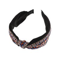 Hair Accessories Knotted Fabric Ethnic Broad-brim Retro Plaid Hairpin Headband main image 6