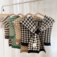 Knitted Wool Shawl Spring And Autumn Checkerboard Plaid Thick Scarf main image 1