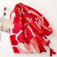 Spring And Summer Scarf Retro Red Scarf Bohemian Long Gauze Scarf main image 3