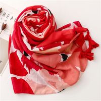 Spring And Summer Scarf Retro Red Scarf Bohemian Long Gauze Scarf main image 4
