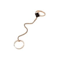 European And American Chain Square Diamond Ring Fashion Ring Trendy Geometric Black Hand Jewelry main image 6