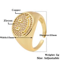 New Style Smiley Ring Copper Inlaid Zircon Ring Retro Jewelry Personalized Ring main image 3