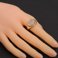 New Style Smiley Ring Copper Inlaid Zircon Ring Retro Jewelry Personalized Ring main image 5
