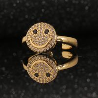 Simple Fashion Jewelry Smiling Face Niche Design Open Ring main image 1