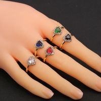New Women's Ring Copper Plated Gold Heart-shaped Ring Simple Temperament Jewelry main image 2