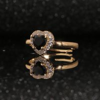 New Women's Ring Copper Plated Gold Heart-shaped Ring Simple Temperament Jewelry main image 4