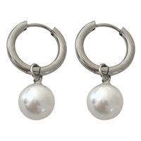 Elegant Pearl Personality Simple Beautiful Titanium Steel Drop Earring main image 6