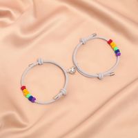 European And American New Fashion Heart Magnet Couple Bracelet A Pair Set Wholesale main image 2