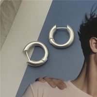 Niche Matte Gold Plain Hoop Trendy Circle Ear Buckle Luxury Hoop Earring main image 8