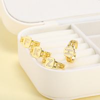 Fashion Men's And Women's Hip-hop 26 English Letters Opening 18k Zircon Copper Ring main image 2
