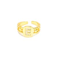 Fashion Men's And Women's Hip-hop 26 English Letters Opening 18k Zircon Copper Ring main image 6