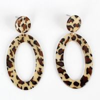 Fashion Elliptical Acetate Plate Leopard Earrings Nhct136394 sku image 4