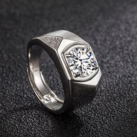 Fashion Diamond Ring European And American Domineering Side Diamond Zircon Copper Ring main image 3