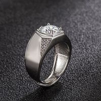 Fashion Diamond Ring European And American Domineering Side Diamond Zircon Copper Ring main image 4