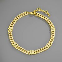 European And American Hip Hop New Cuban Chain Copper Diamond Zircon Men's Bracelet Necklace main image 5