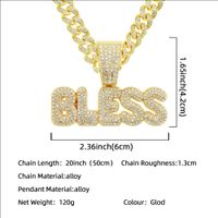 European And American Cool Diamond Letter Stitching Gold Pendant Men's Necklace main image 3