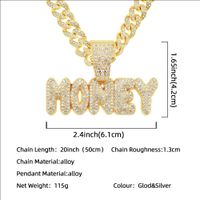 Hip-hop Full Diamond Letter Pendant Punk Wide Cuban Chain Men's Necklace main image 3