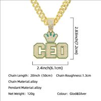 European And American Hip-hop Full Diamond Personalized Letter Pendant Necklace Men's Jewelry main image 3