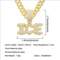 European And American Hip-hop Rock Full Of Diamond Stitching Letter Pendant Men's Necklace main image 3