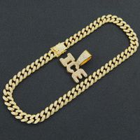 European And American Hip-hop Rock Full Of Diamond Stitching Letter Pendant Men's Necklace main image 4