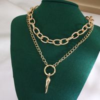 European And American Retro Exaggerated Hip-hop Double Large Gold Chain Thick Necklace main image 2